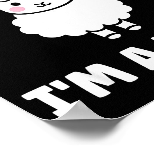Funny Sheep Quote Baaah I'm A Lamb  ポスター (角)