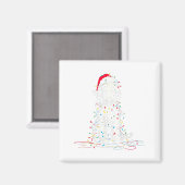 Funny Sheepadoodle Christmas Graphics Dog Lights L マグネット (正面/裏面)