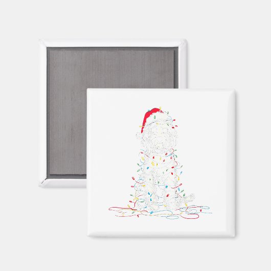 Funny Sheepadoodle Christmas Graphics Dog Lights L マグネット (正面/裏面)