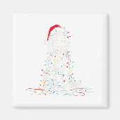 Funny Sheepadoodle Christmas Graphics Dog Lights L マグネット (正面)