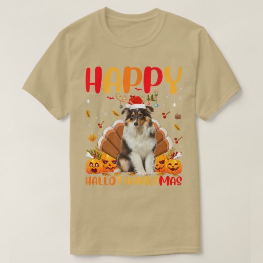 Funny Sheltie Dog Lover Happy Sheltie HelloThanksM Tシャツ (デザイン正面)