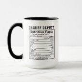 Funny Sheriff Deputy Nutrition Facts Staff Gift マグカップ (左)