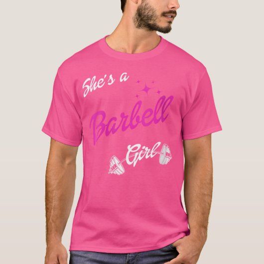 Funny She'S A Barbell Girl Tシャツ (正面)