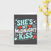 Funny She's My Midnight Kiss Valentine Matching Co カード (黄色い花)