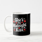 Funny She's My Midnight Kiss Valentine Matching Co コーヒーマグカップ (左)