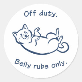 Funny Shiba Inu Belly Rubs Only Sticker ラウンドシール