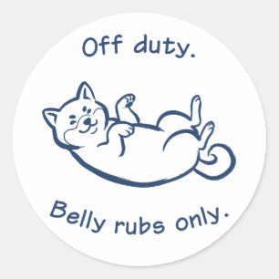 Funny Shiba Inu Belly Rubs Only Sticker ラウンドシール