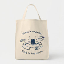 Funny Shiba Inu Onsen Hot Spring Tote Bag