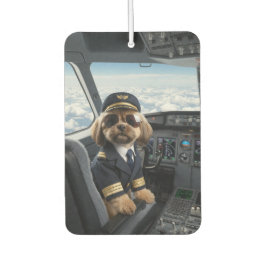 Funny Shih Tzu Pilot Custom Car AirFreshener カーエアーフレッシュナー