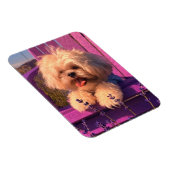 Funny Shih Tzu Puppy Smiling (Dog Days) マグネット (右側)