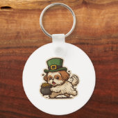 Funny Shih Tzu St.Patrick's Day キーホルダー (裏面)