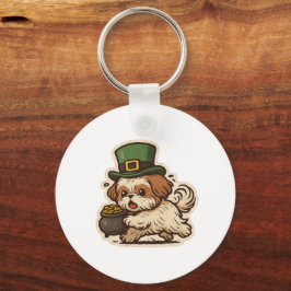 Funny Shih Tzu St.Patrick's Day キーホルダー