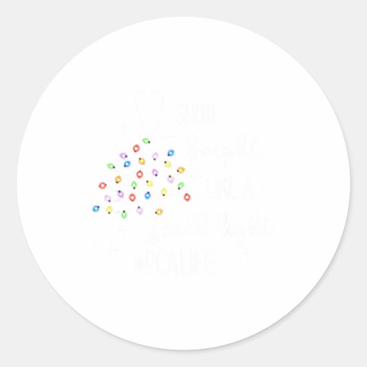 Funny Shine Bright Like A Call Light Christmas Pca ラウンドシール (正面)