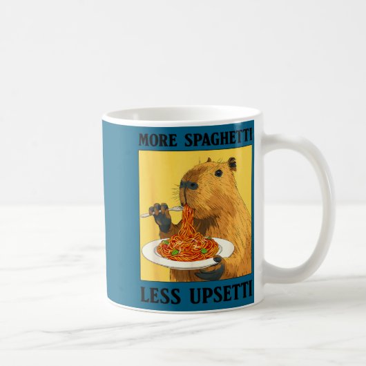 Funny Shirt More Spaghetti Less Upsetti Capybara コーヒーマグカップ (右)