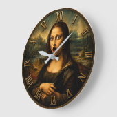 Funny Shocked Mona Lisa ラージ壁時計 (傾斜)