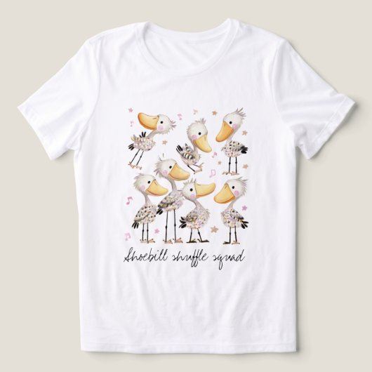 Funny Shoebill Shuffle Squad トライブレンドＴシャツ (デザイン正面)