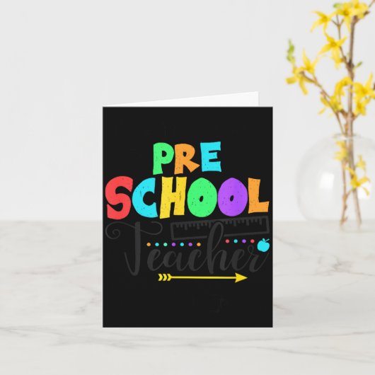 Funny Short School Teacher Quote Saying Pre School カード (黄色い花)