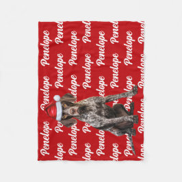 Funny Shorthair Pointer Dog Name Pattern Christmas フリースブランケット