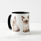 Funny Siamese Cat Expressions Coffee Mug マグカップ (正面左)