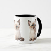 Funny Siamese Cat Expressions Coffee Mug マグカップ (正面右)