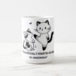 Funny Siamese Cat Kick Illustration コーヒーマグカップ
