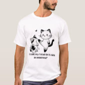 Funny Siamese Cat Kick Illustration Tシャツ (正面)