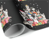 Funny Siberian Husky Christmas Tree Pet Dog Lover  ラッピングペーパー (ロールコーナー)