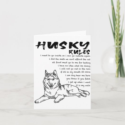 Funny Siberian Husky Dog Hand Drawn Art Men Women  カード (正面)