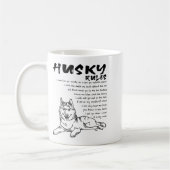 Funny Siberian Husky Dog Hand Drawn Art Men Women コーヒーマグカップ (左)