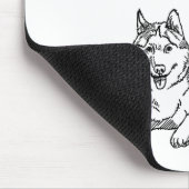 Funny Siberian Husky Dog Hand Drawn Art Men Women  マウスパッド (コーナー)