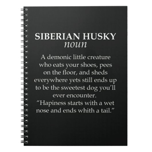 Funny Siberian Husky Gifts For Dog Lovers Animal ノートブック (正面)