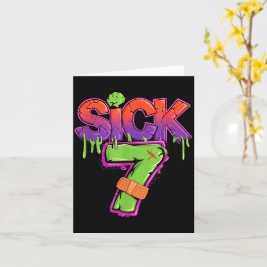 Funny Sick Seven 67 Funny Meme Sick Of 7  カード (黄色い花)