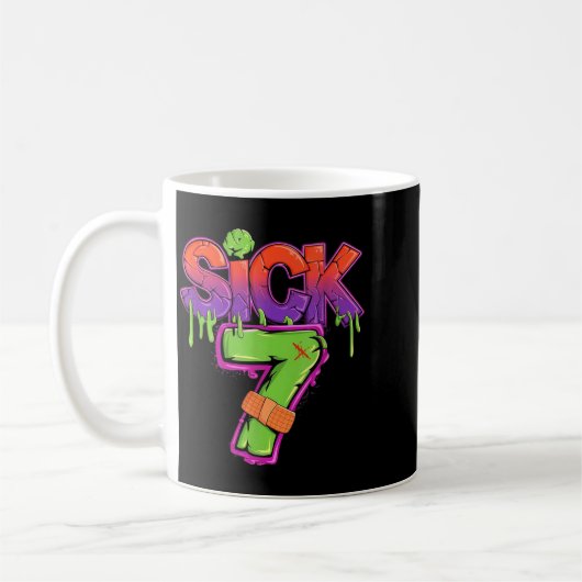 Funny Sick Seven 67 Funny Meme Sick Of 7 コーヒーマグカップ (左)