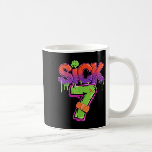 Funny Sick Seven 67 Funny Meme Sick Of 7  コーヒーマグカップ (右)