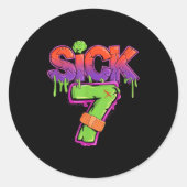 Funny Sick Seven 67 Funny Meme Sick Of 7  ラウンドシール (正面)