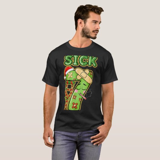 Funny Sick Seven Meme 67 Six Seven Santa Hat Chris Tシャツ (正面フル)