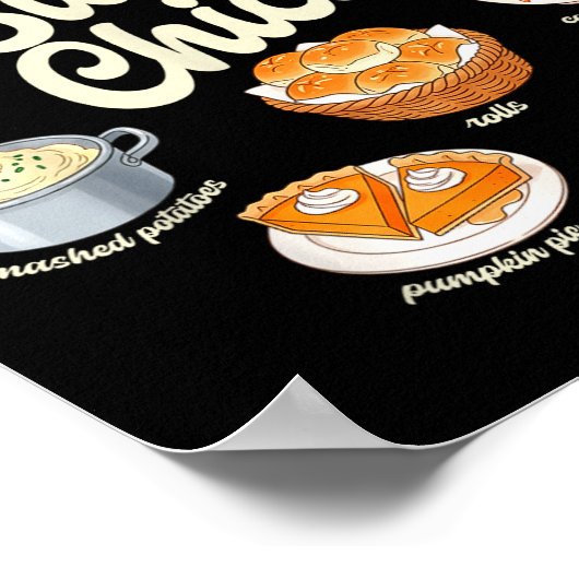 Funny Side Chick Thanksgiving For Men Women  ポスター (角)