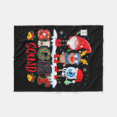 Funny Sight Squad Gnome Reindeer Santa Christmas O フリースブランケット (正面(横))