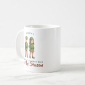 Funny Sigma Gen Z Elf “Rizz the Season” Monogram コーヒーマグカップ (正面左)