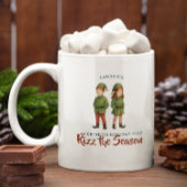 Funny Sigma Gen Z Elf “Rizz the Season” Monogram コーヒーマグカップ