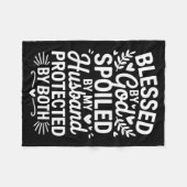 Funny Siled Wife Art For Women Girls Mpy Old Husba フリースブランケット (正面(横))