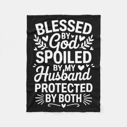 Funny Siled Wife Art For Women Girls Mpy Old Husba フリースブランケット (正面)