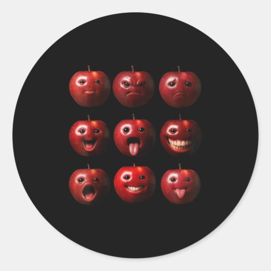 Funny Silly Ai Apple Gen Z Meme Brainrot Humor Fru ラウンドシール (正面)
