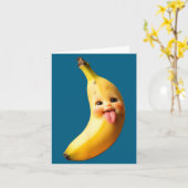 Funny Silly Ai Banana Gen Z Meme Brainrot Humor To カード (黄色い花)