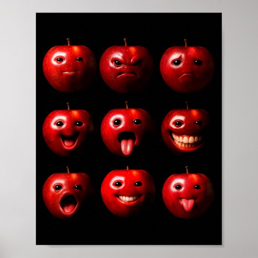 Funny Silly Ai Gen Z Meme Brainrot Humor Fruit Lov ポスター (正面)