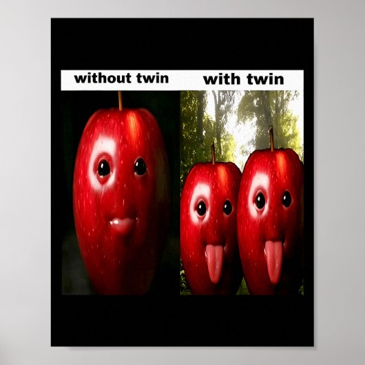 Funny Silly Ai Gen Z Meme Brainrot Humor Twins Bro ポスター (正面)