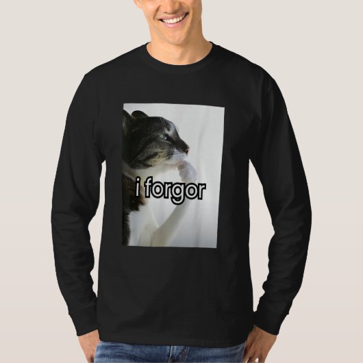 funny silly cat meme i forgor cringe brainrot meme tシャツ (正面)