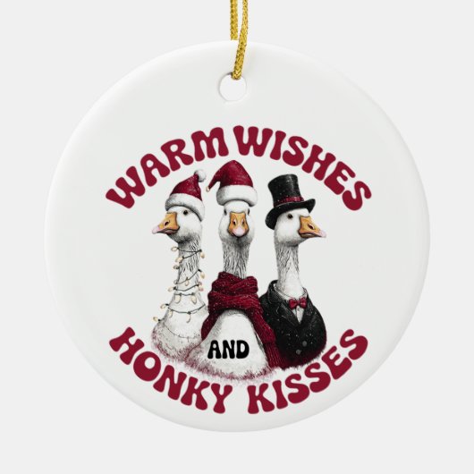 Funny Silly Goose Christmas Ornament セラミックオーナメント (正面)