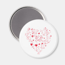 Funny Silly Goose Heart Magnet | バレンタインデー マグネット