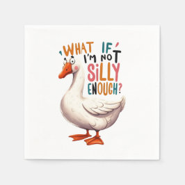 Funny Silly Goose Kids Party Napkins スタンダードカクテルナプキン
